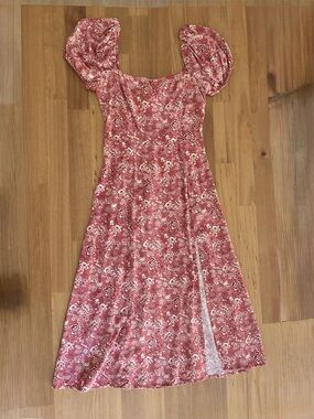 Francesca's Pink Mauve Slit Midi Dress - Small - Spring Dress